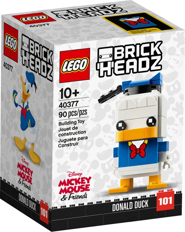 LEGO Brickheadz - Mickey Mouse & Friends - Donald Duck (40377) Building Toy LOW STOCK